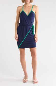 Faux Wrap Sleeveless Dress