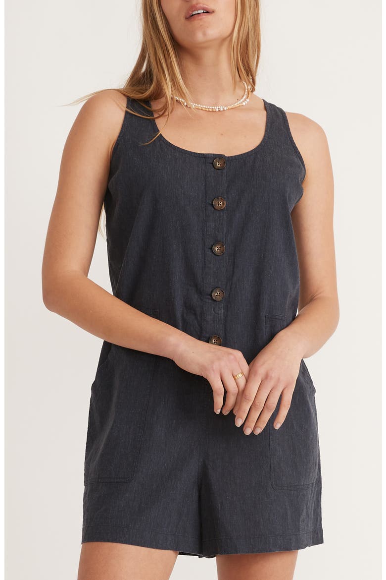 Sydney Patch Pocket Romper, Main, color, INDIA INK