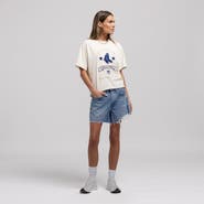 Mitchell & Ness Women's Mitchell & Ness  Cream Boston Red Sox Cooperstown Yacht Rock Boxy Cropped T-Shirt