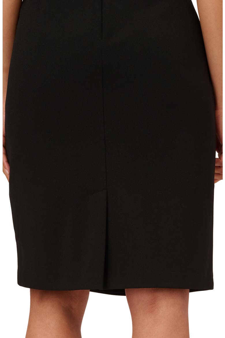 Drape Ruffle Sleeveless Crepe Dress, Alternate, color, BLACK