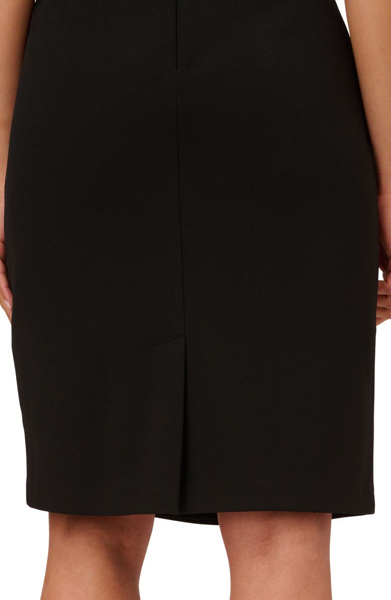 Adrianna Papell Drape Ruffle Sleeveless Crepe Dress, Alternate, color, Black