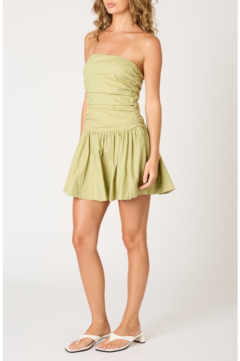 Currant Strapless Cotton Minidress, Alternate, color, FERN