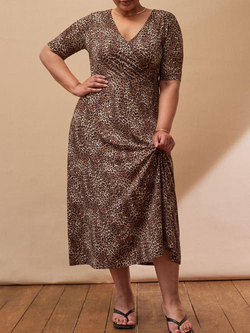 Live Unlimited Leopard Print Wrap Dress In Animal Print