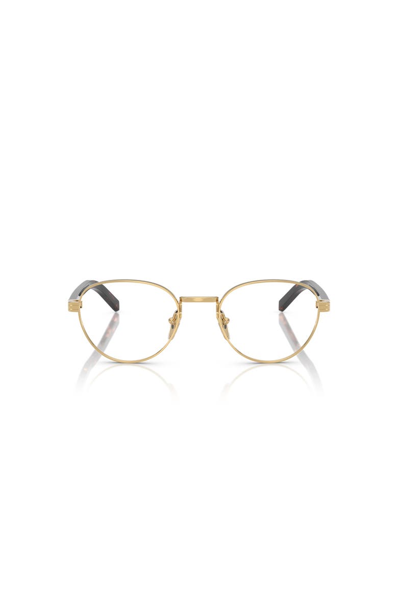 Prada 51mm Round optical glasses, Alternate, color, Gold