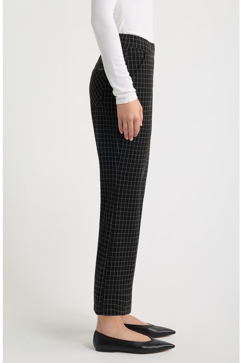 Windowpane Kick Flare Pants, Alternate, color, BLACK/ GREY