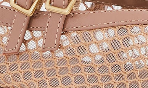 Reiss Neutral Mesh Double-strap Ballet Flats In Neutral