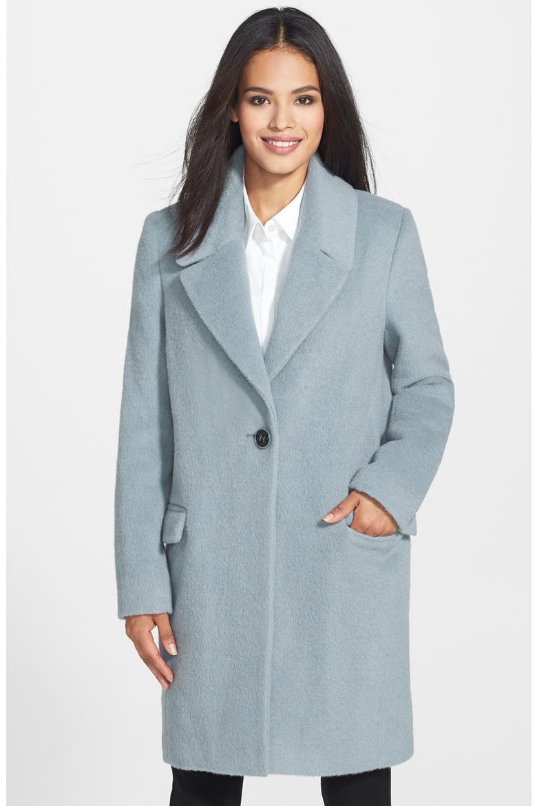 'Sicily' One-Button Wool Blend Notch Collar Coat, Main, color, OXFORD BLUE