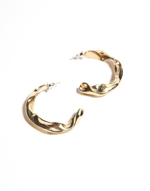 Odette New York Fender Hoop Earrings In Brass