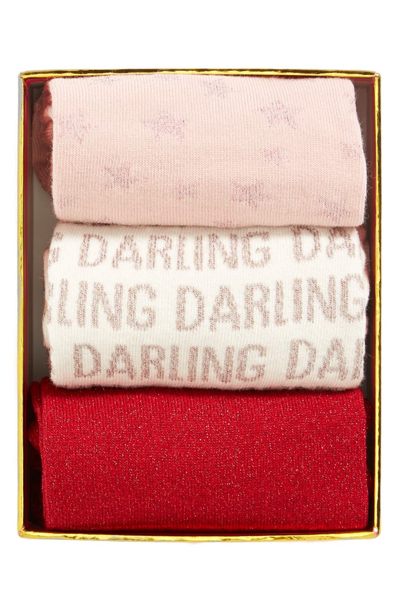 Kate Spade New York 'day' boxed socks, Main, color, 