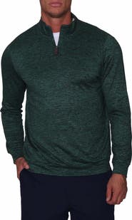 TailorByrd Melange Yarn Long Sleeve Quarter Zip Pullover