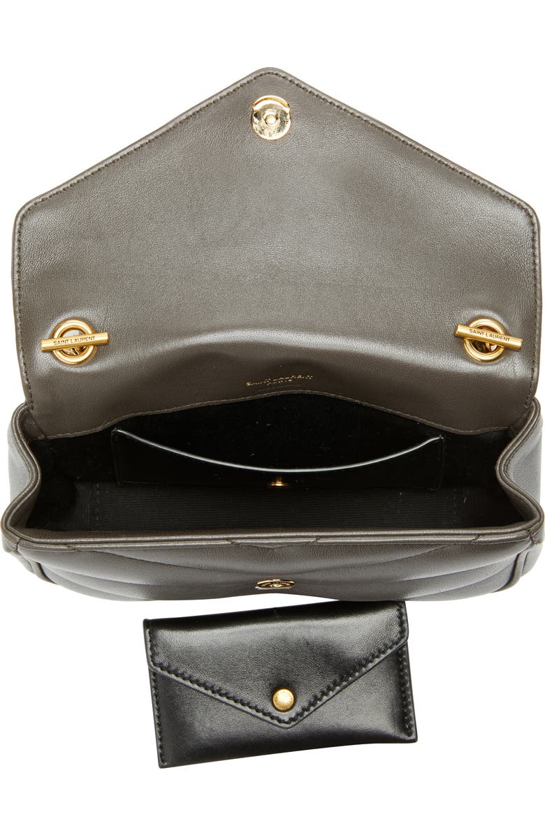 Saint Laurent Toy Loulou Quilted Leather Shoulder Bag, Alternate, color, Urban Grey