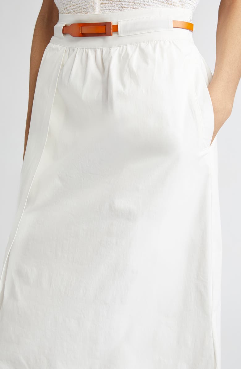 Reiss Niara Belted Asymmetric Stretch Poplin Shirt, Alternate, color, Ivory