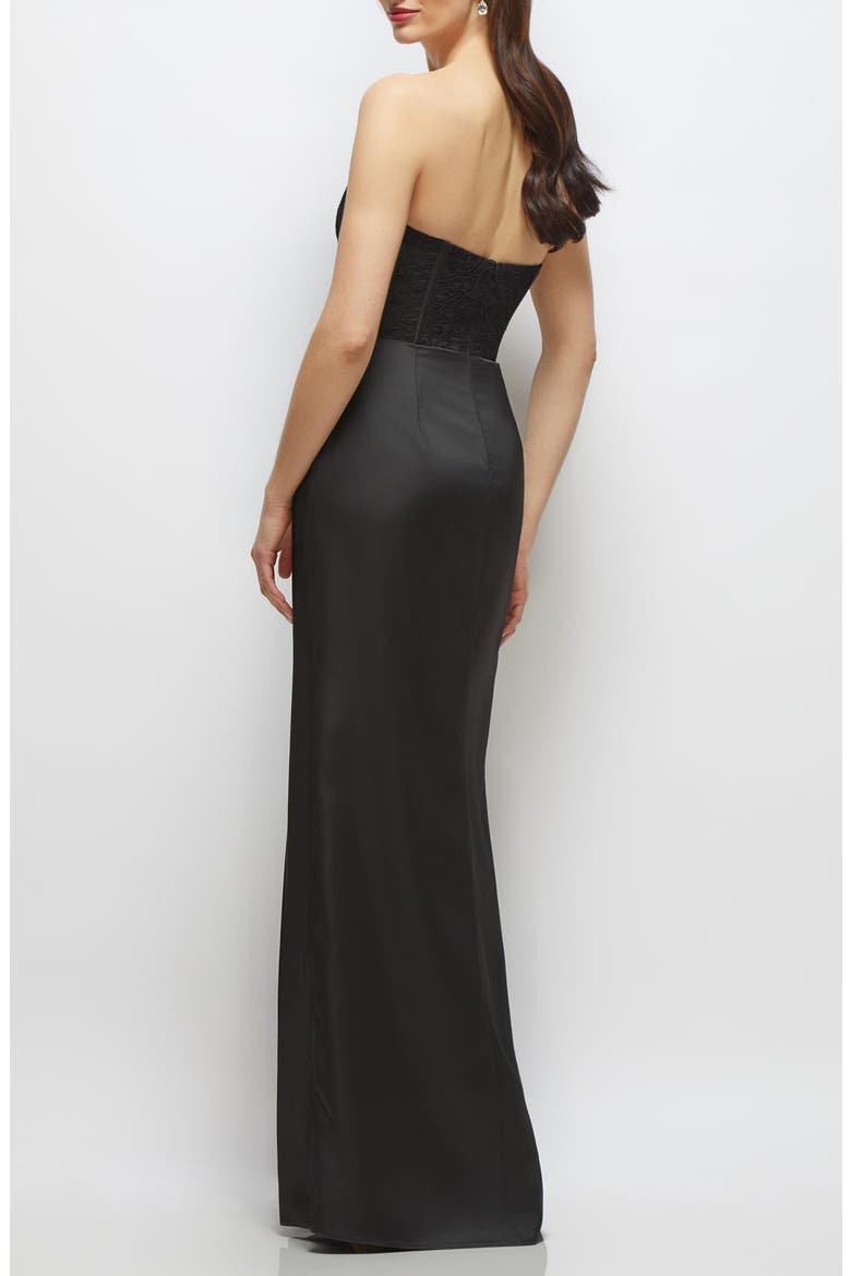 Embroidered Bodice Strapless Gown, Alternate, color, BLACK