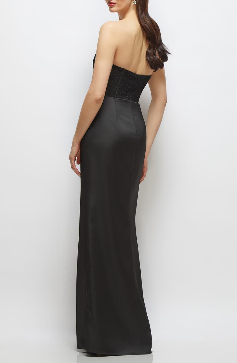 After Six Embroidered Bodice Strapless Gown, Alternate, color, Black