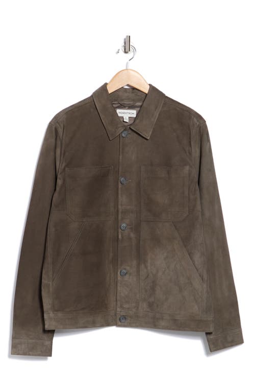 Nordstrom Suede Utility Jacket In Green