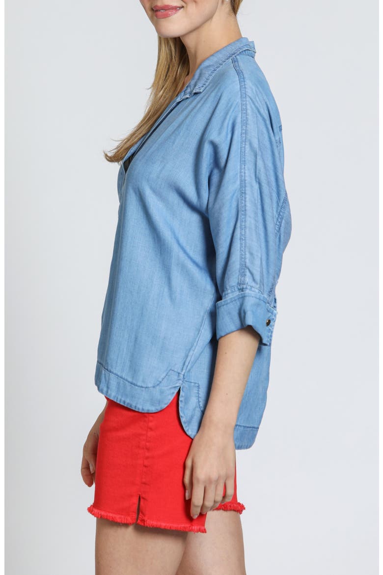 High-Low Shirt, Alternate, color, LIGHT INDIGO
