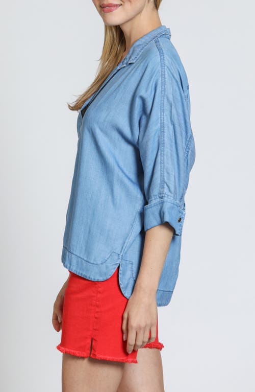 Apny High-low Shirt In Light Indigo