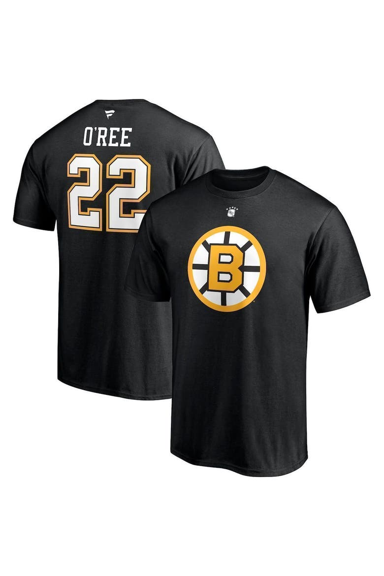 Men's Fanatics Branded Willie O'Ree Black Boston Bruins Authentic Stack Retired Player Name & Number T-Shirt, Main, color, Black