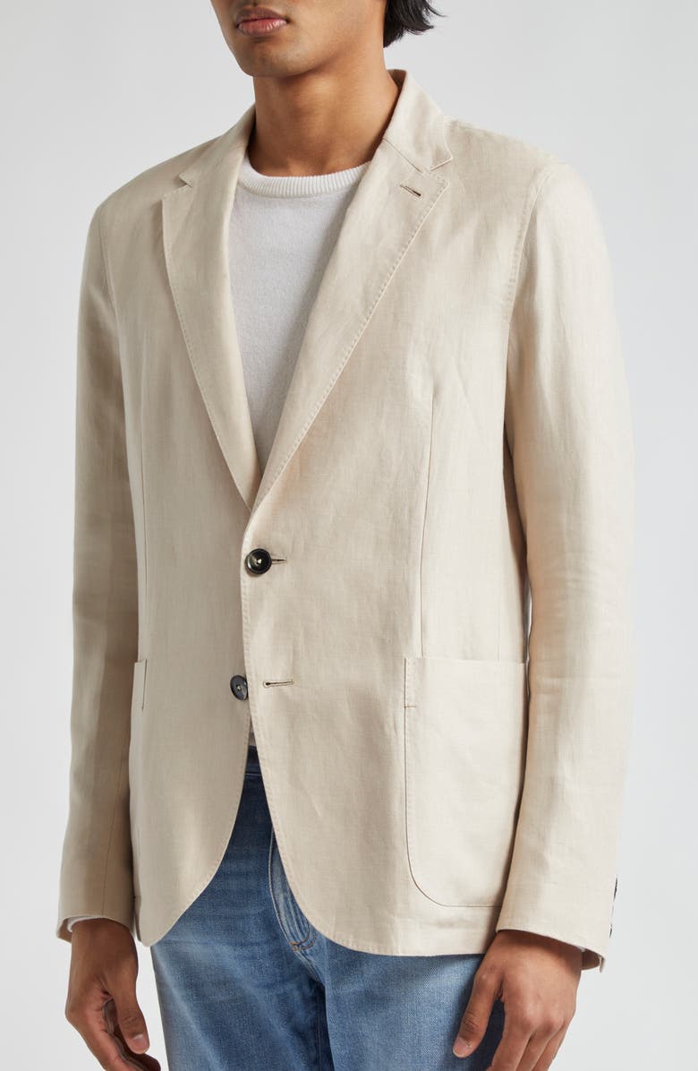 ZEGNA Oasi Deconstructed Linen Sport Coat, Alternate, color, Iuta Beige