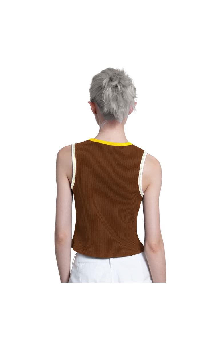 STARTER Women's Starter Brown San Diego Padres Cooperstown Play the Ball Crop Tank Top, Alternate, color, Brown