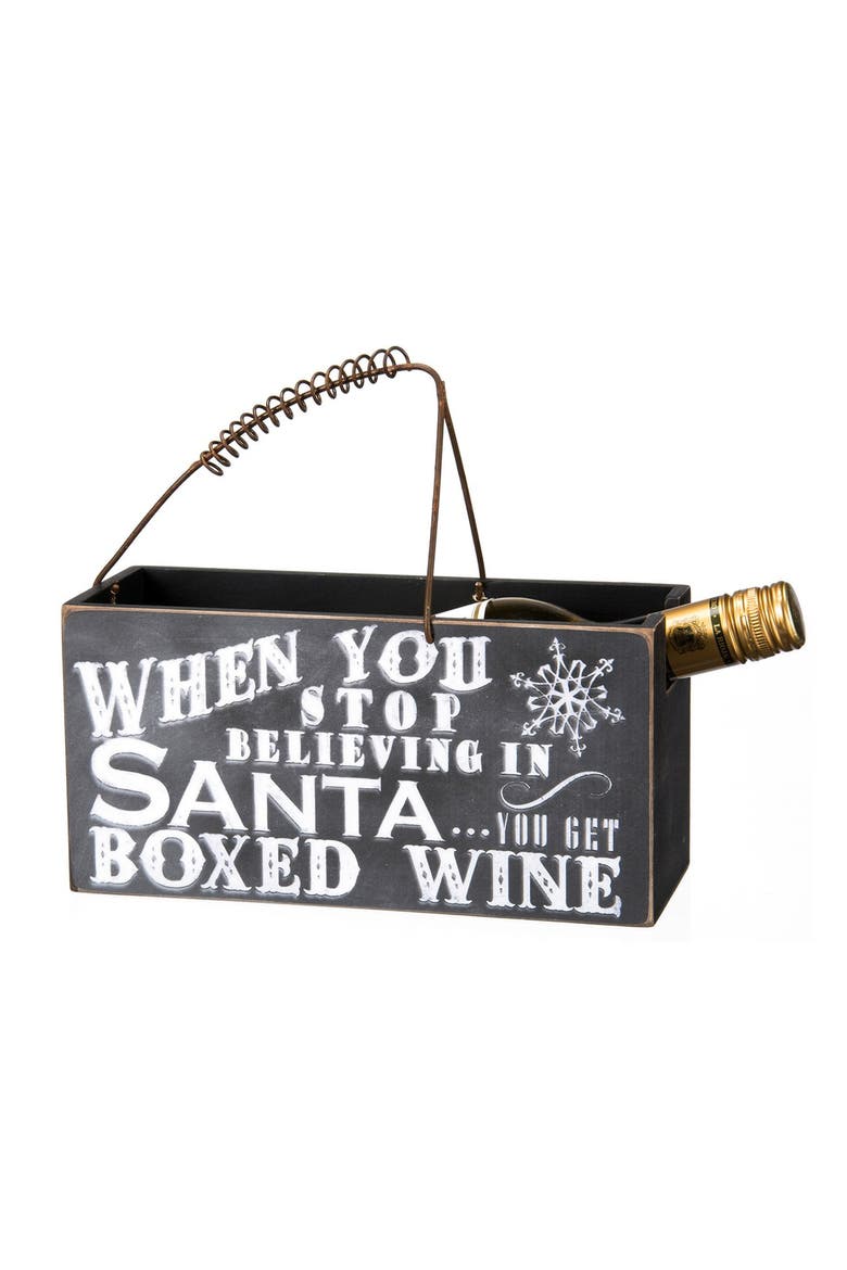 'When You Stop Believing' Wine Caddy, Main, color, BLACK