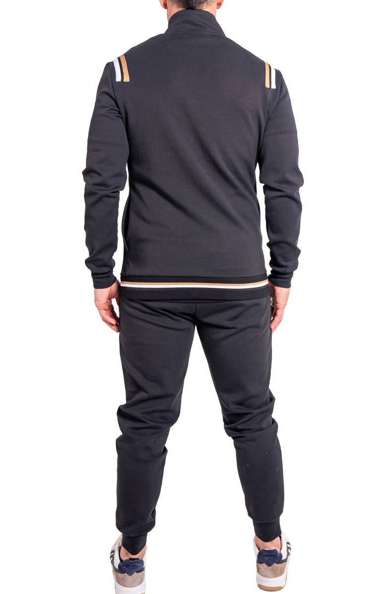 Maceoo Zipper Modish85 Black Knit Track Jacket, Alternate, color, Black