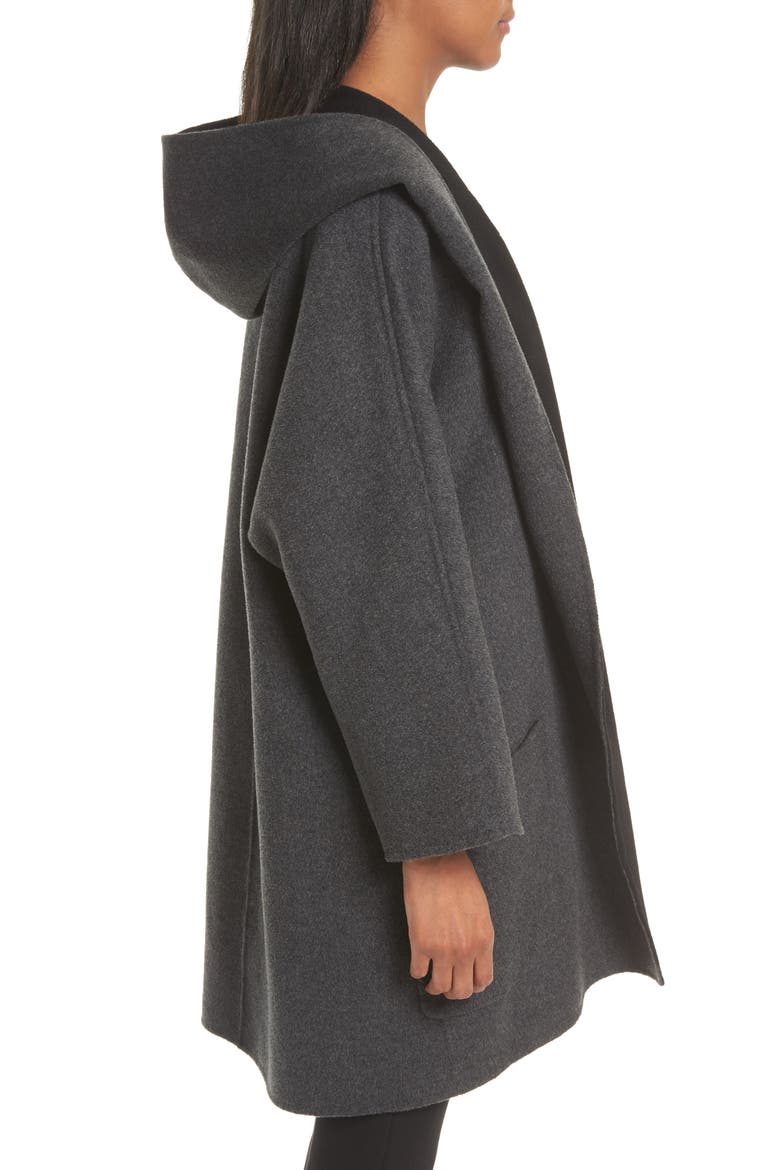Double Face Wool & Cashmere Coat, Alternate, color, CHARCOAL/ BLACK