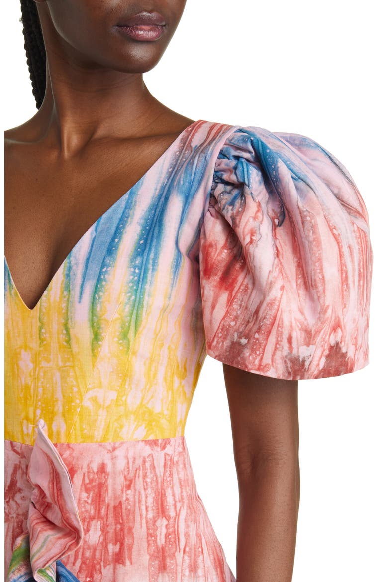 Temi Ruffle Cotton Maxi Dress, Alternate, color, SUNSET MULTI