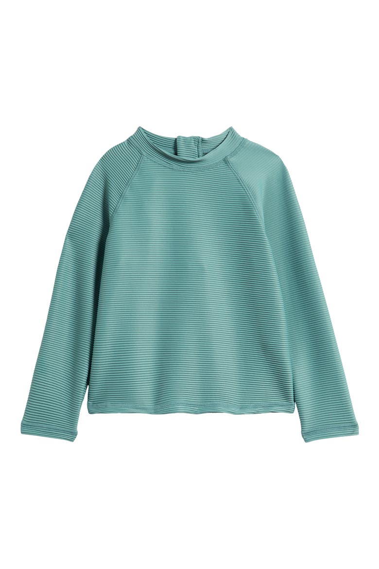 Kids' Long Sleeve Rib Rashguard, Main, color, TEAL