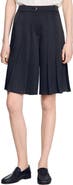 SANDRO Long high-waisted pleated shorts