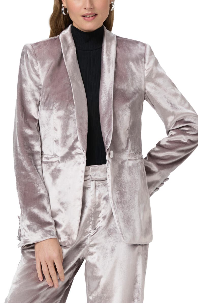 PAIGE Kriselle Velvet Blazer, Main, color, Pewter