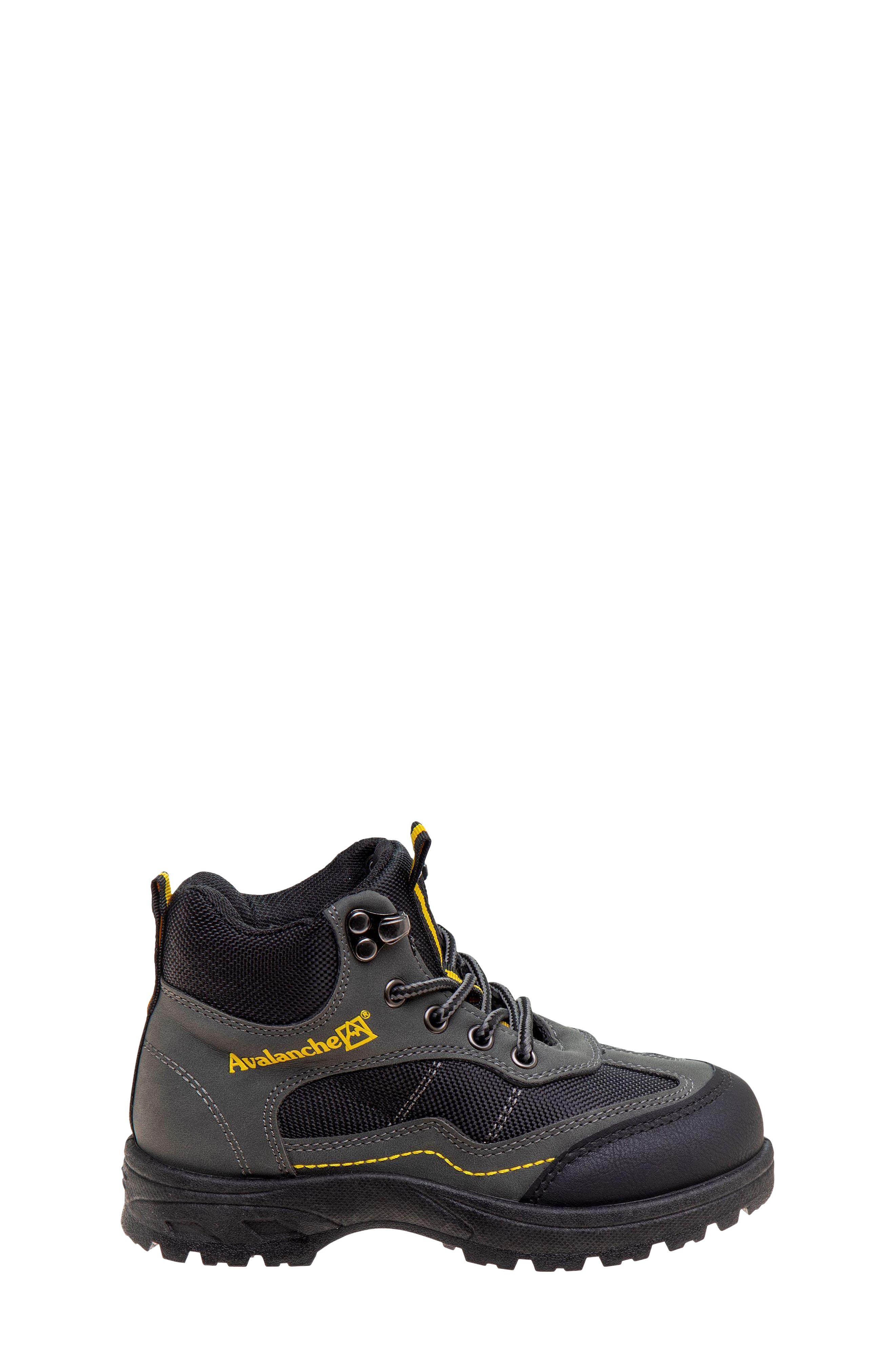Kids' Hiker Boot, Alternate, color, GREY/ YELLOW