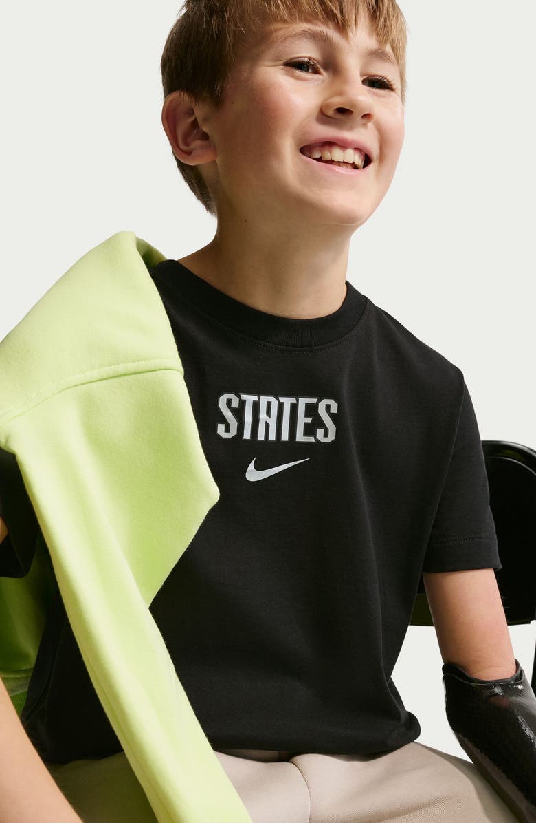 Nike Kids' Wordmark Cotton Graphic T-Shirt, Alternate, color, Black