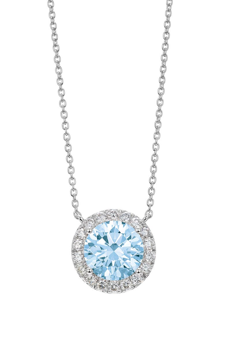 LIGHTBOX 2-Carat Lab Grown Diamond Halo Pendant Necklace, Main, color, 