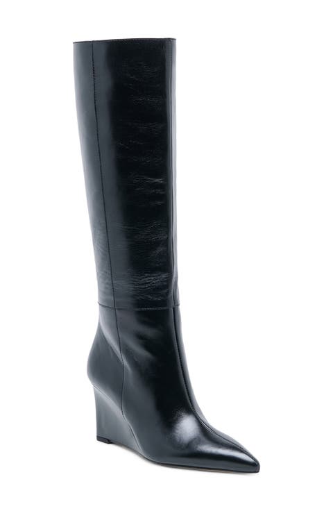 Emila Leather Wedge Boot