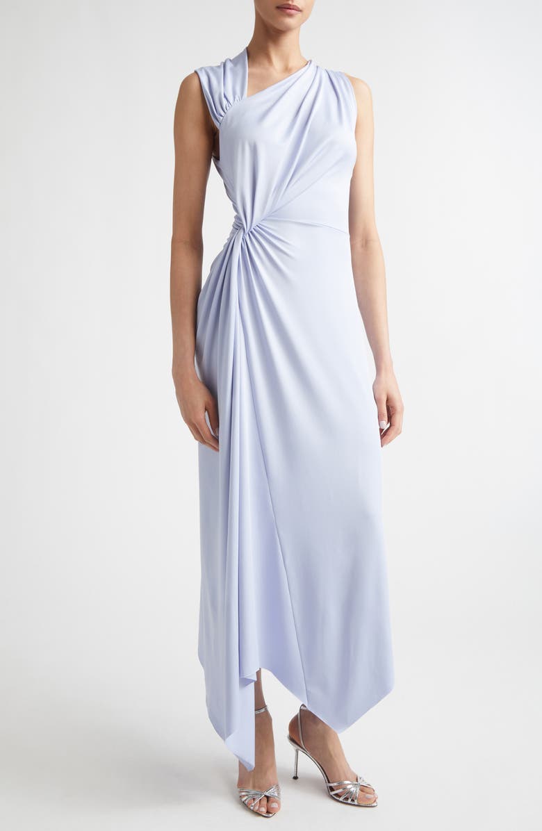 Victoria Beckham Asymmetric Stretch Jersey Midi Dress, Alternate, color, Cloud Blue