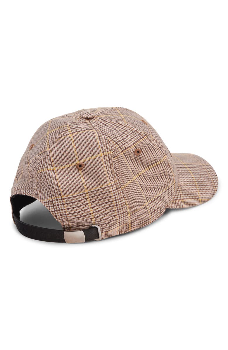 McQueen Check Logo Embroidered Wool Adjustable Baseball Cap, Alternate, color, Camel/ Yellow