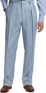 Ralph Lauren Purple Label Pleated Délavé Linen Blend Trousers