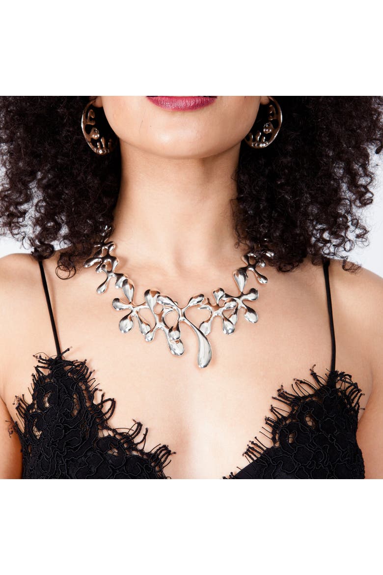 Large Splash Necklace, Alternate, color, Sterling Silver