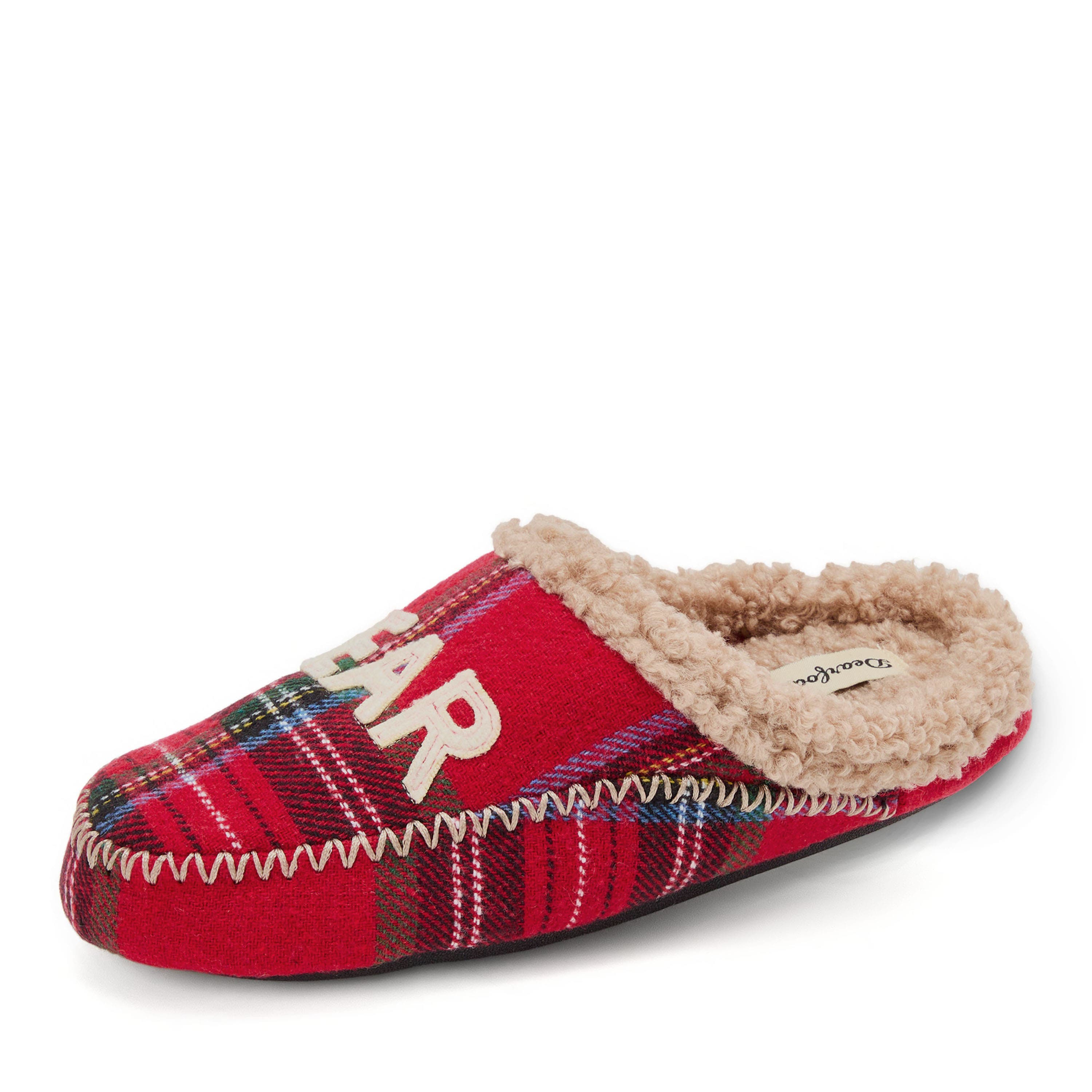 DEARFOAMS Mama Bear Plaid Clog Slipper, Alternate, color, Plaid