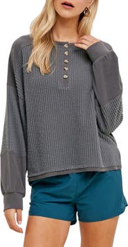 WISHLIST Thermal Henley Pullover