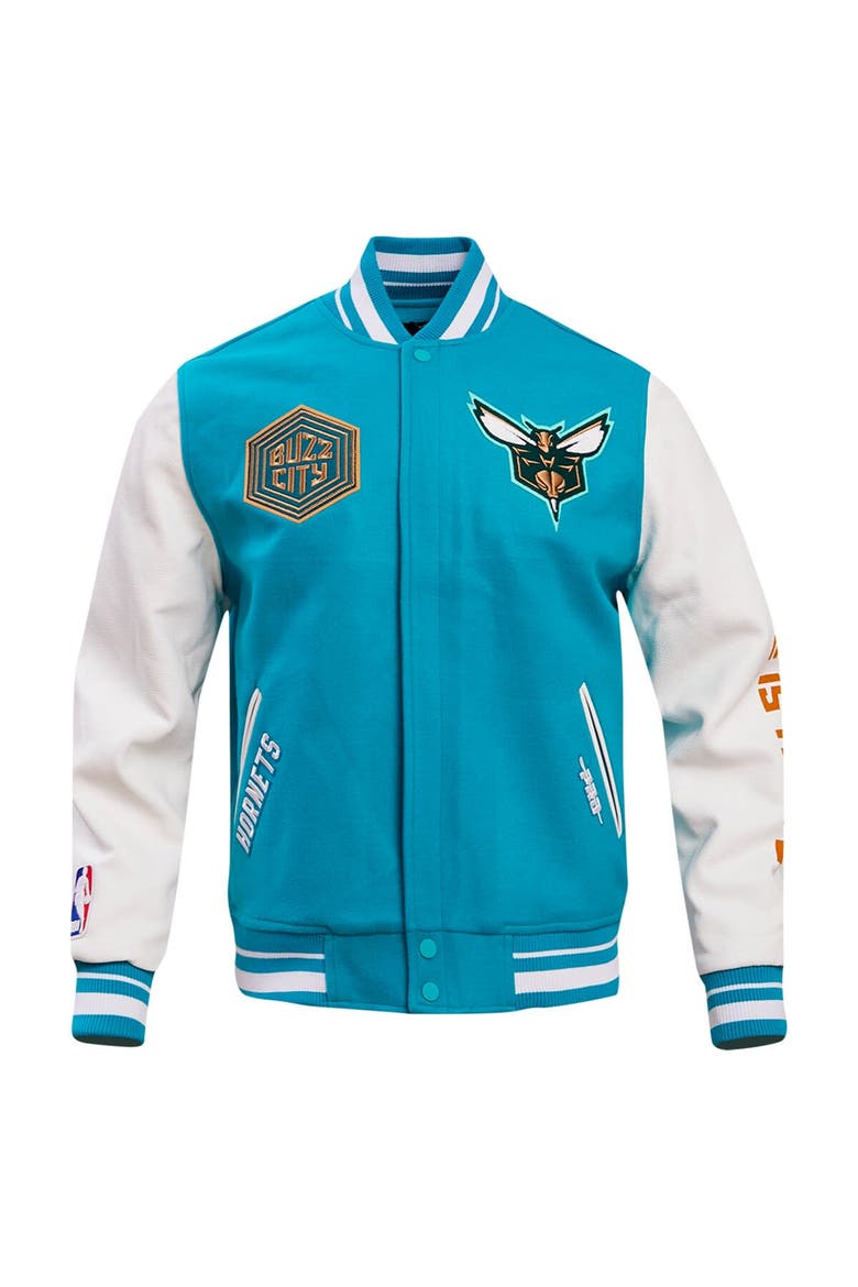 Men's Pro Standard Teal Charlotte Hornets 2023/24 City Edition Varsity Jacket, Alternate, color, Teal