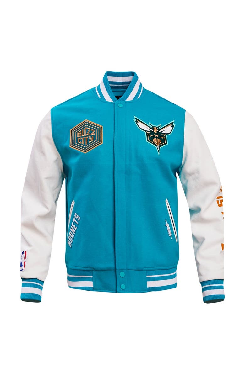 PRO STANDARD Men's Pro Standard Teal Charlotte Hornets 2023/24 City Edition Varsity Jacket, Alternate, color,