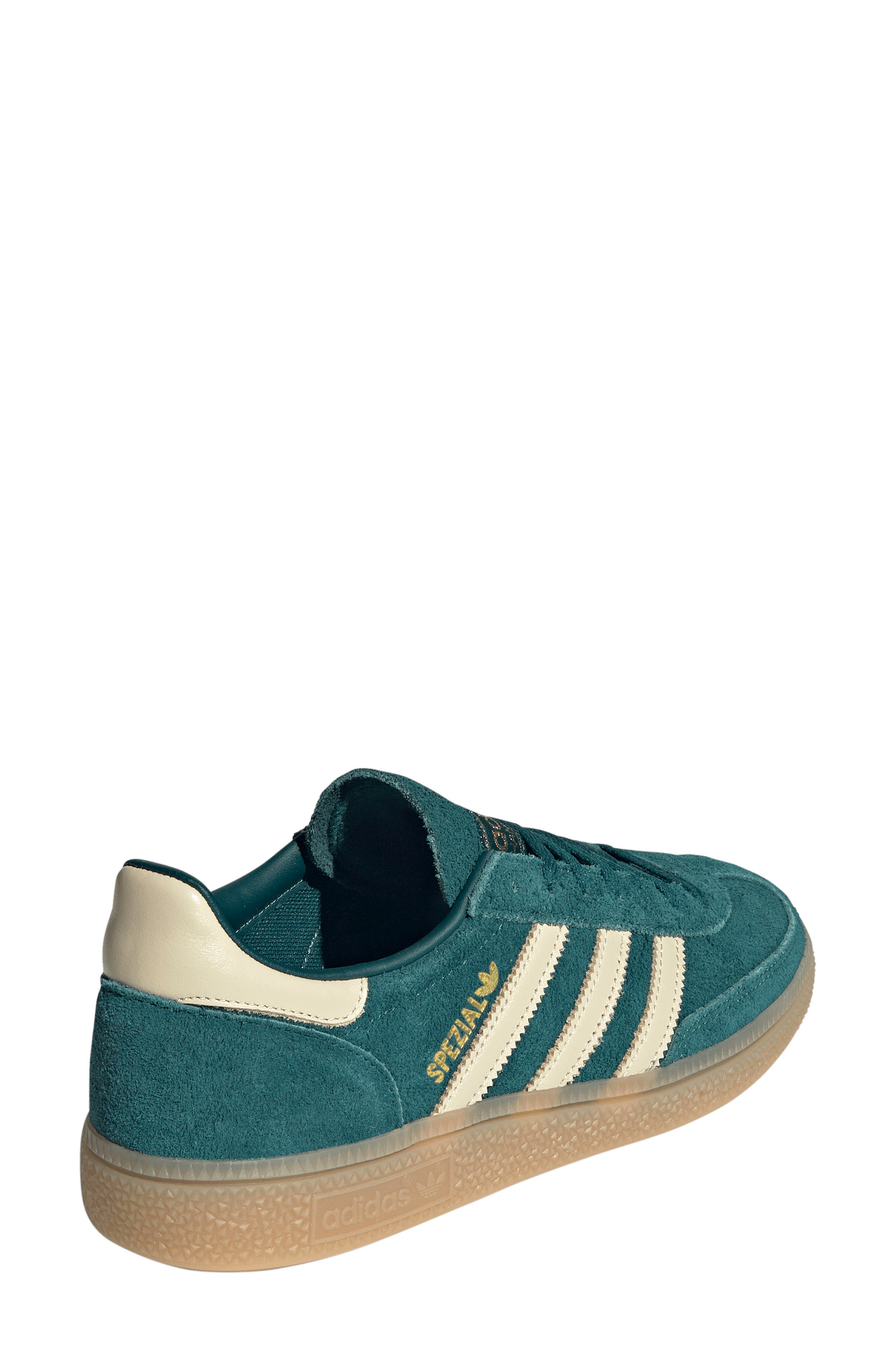 adidas Handball Spezial Sneaker, Alternate, color, Rich Green/ Vanilla/ Gold