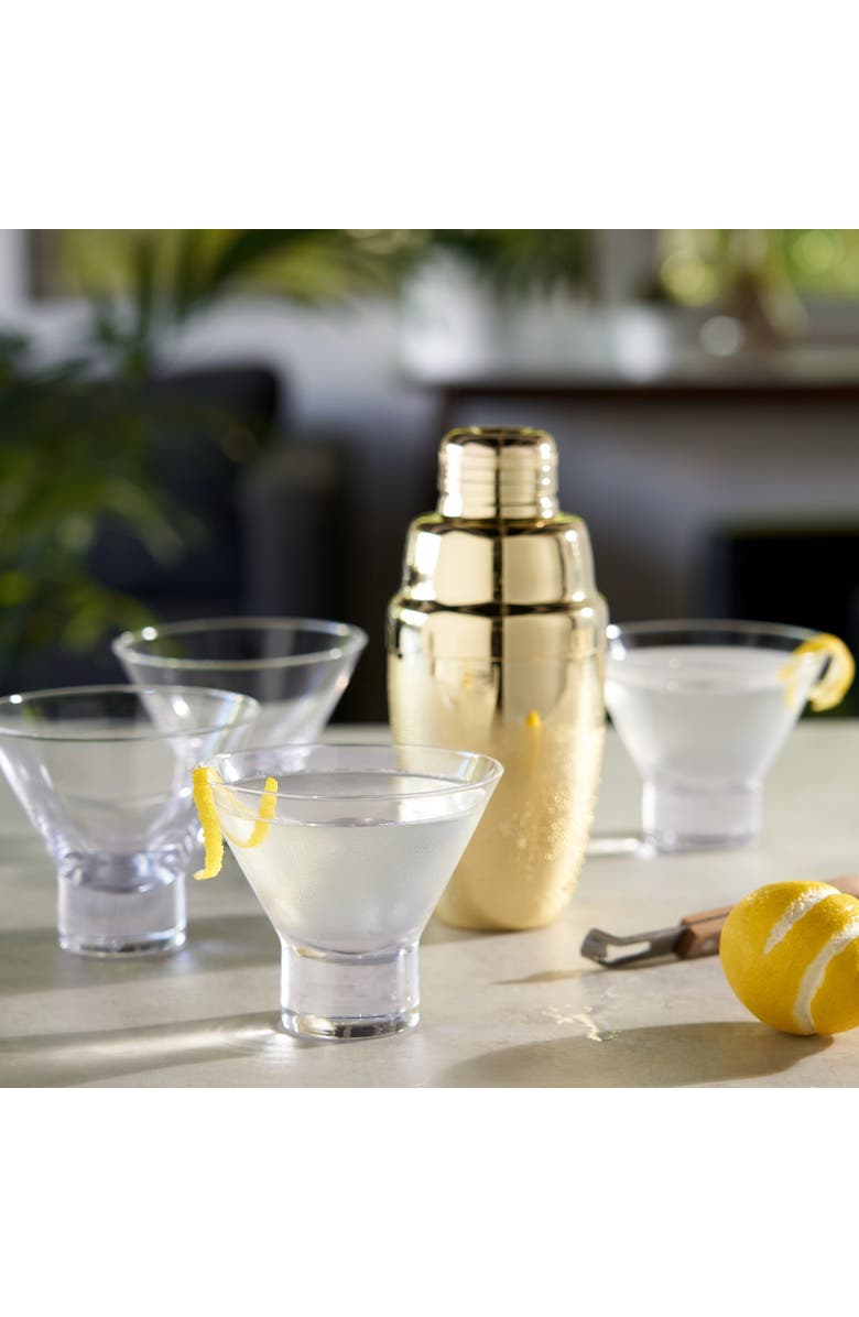 Viski Raye Crystal Heavy Base Martini Glasses Set of 4, Alternate, color, Clear