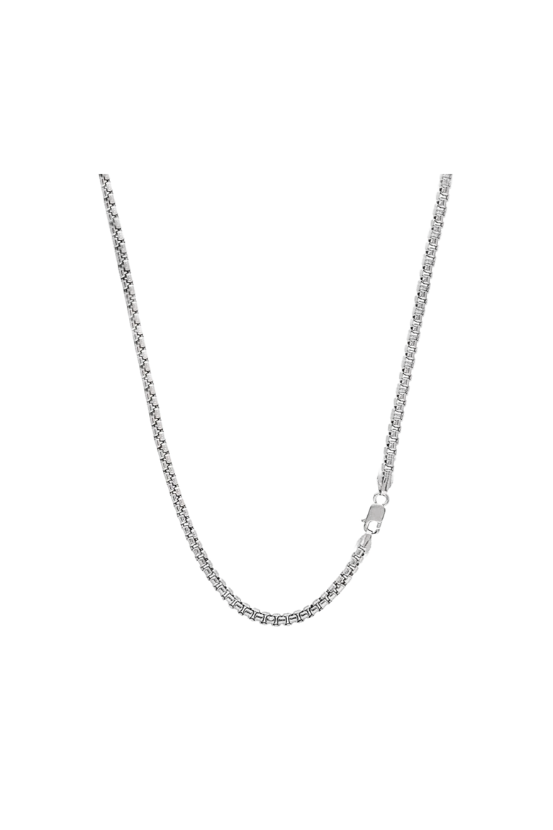 Sterling  Silver Thick Round Box Necklace, Main, color, Silver