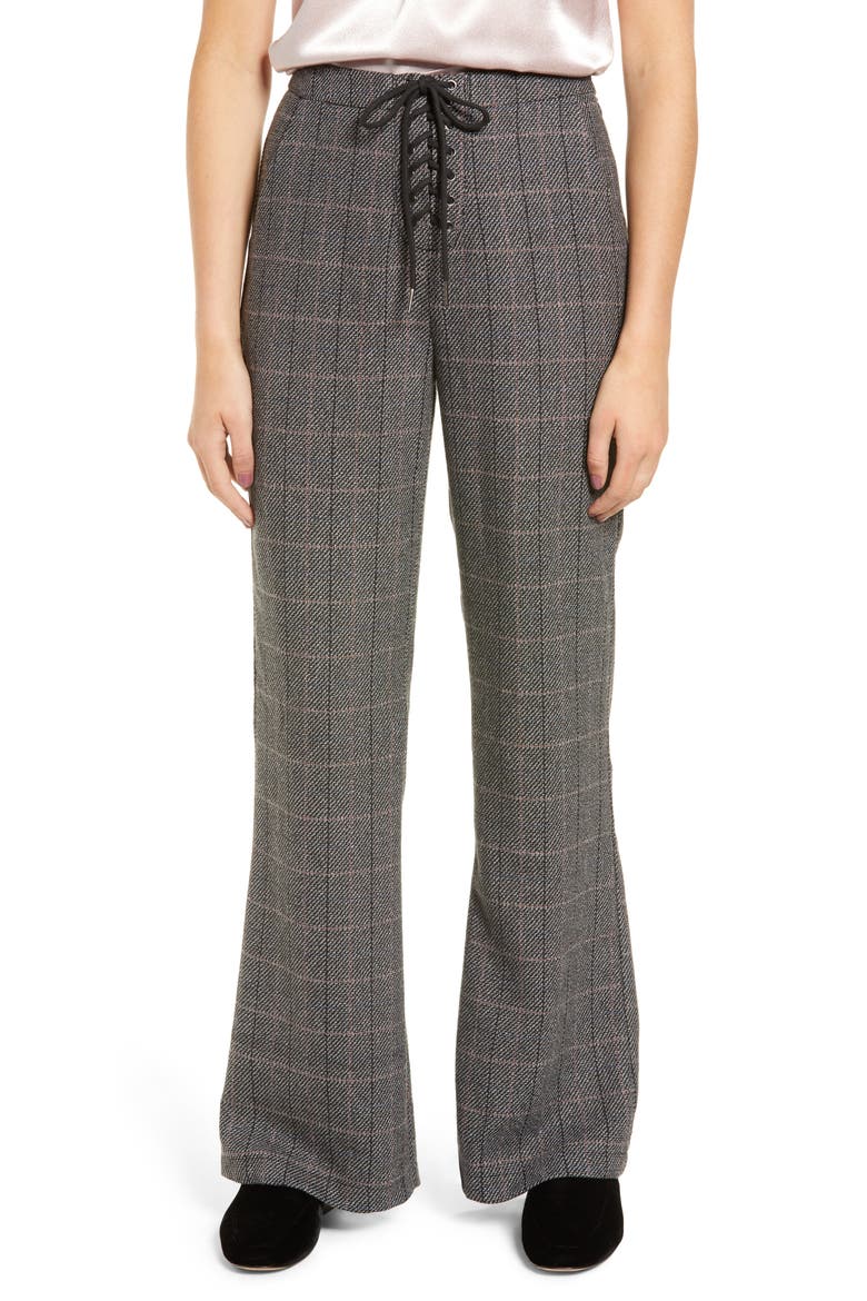 Lyra Plaid Stretch Pants, Main, color, MULTI