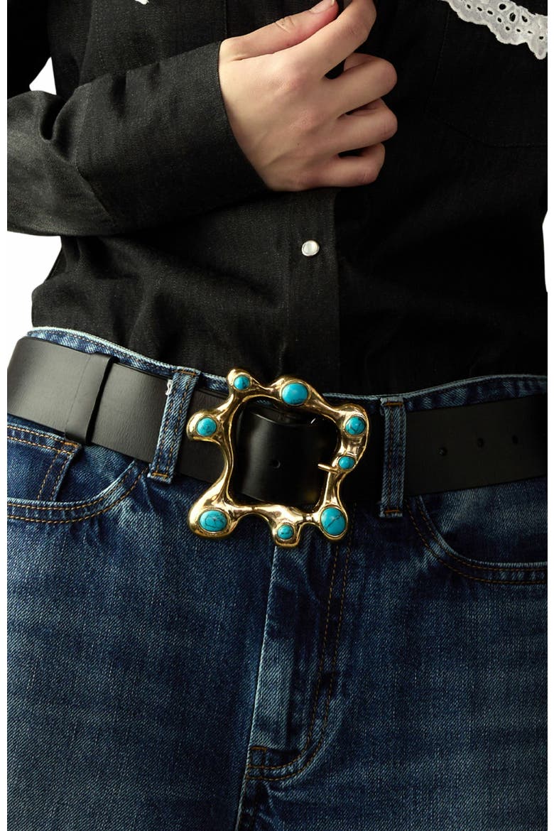 Hidden Gem Belt, Alternate, color, Black Turquoise