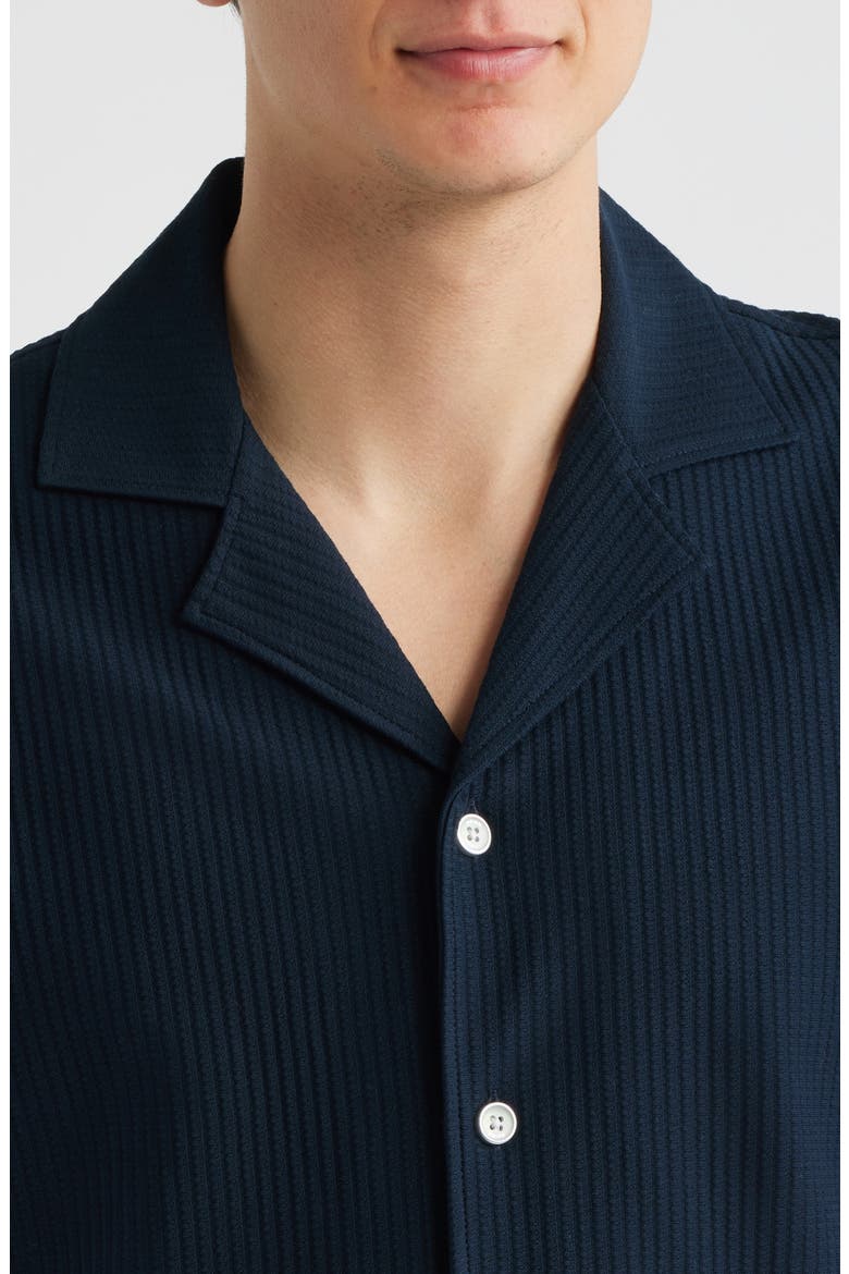 Kadin Short Sleeve Stretch Button-Up Shirt, Alternate, color, NAVY