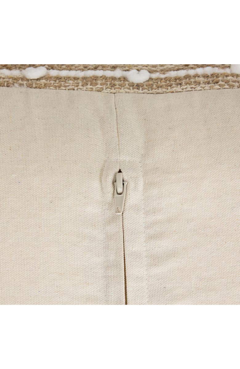 Northlight Woven Cotton Textured Stripe Square Pouf - 14" - Beige, Alternate, color, Beige